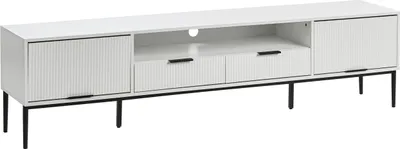 Produktbild von BELIANI TV-Möbel Weiß MDF Metallbeine Moderner Schrank Kabelmanagement Wohnzimmer