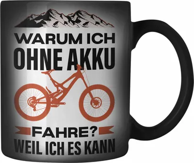 Produktbild von Trendation - Fahrradfahrer Geschenk Farbwechsel Zauber-Tasse mit Spruch Rennrad Mountainbike Geschenkidee Radfahrer Lustig (Schwarz)