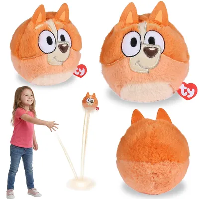 Produktbild von TY Bluey Bingo Plüschball, hüpfendes BEANIE BOUNCERS Maskottchen, Geschicklichkeitsspielzeug 10 cm
