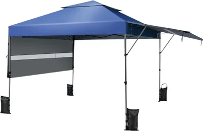 Obrázok produktu pre Stan na ochranu proti slnku s výsuvným baldachýnom 300 x 537 x 270-290 cm modrý