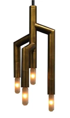 Zdjęcie produktu dla Fork 3D - nowoczesna lampa wisząca - mosiądz