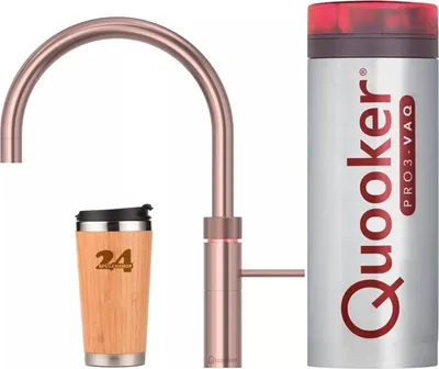 Produktbild von »QUOOKER FUSION Round VAQ PRO3 Kupfer Rose' PVD & 100°C Armatur (3FRRCO)«  Spültischmischer mit 100°C Kochendwasserfunktion