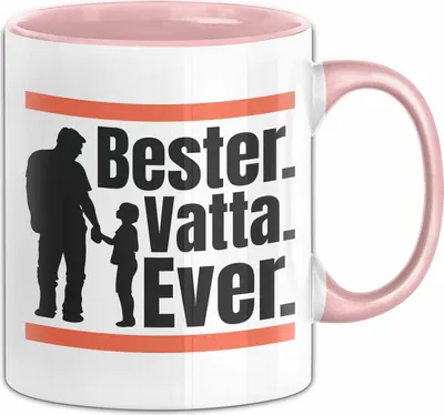 Produktbild von Bester Vatta Ever Tasse Geschenk zum Vatertag Geschenkidee Papa Geschenk von Sohn Tochter (Rosa)