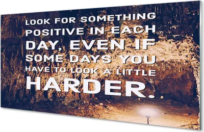 Produktbild von Glasbilder 120x60 Wandkunst Cave Inschrift