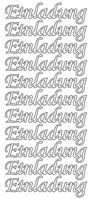 Produktbild von Konturensticker silber auf Bogen für die Gestaltung von Einladungen, 10 x 23 cm