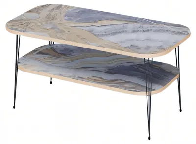Image de Table basse moderne en bois aux couleurs vives