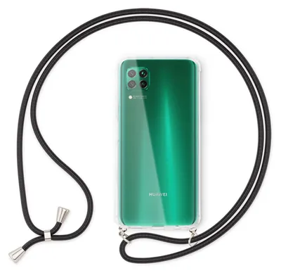 Obrázok produktu pre NALIA Puzdro na mobilný telefón s retiazkou pre Huawei P40 lite, tenký náhrdelník, tvrdý kryt Black