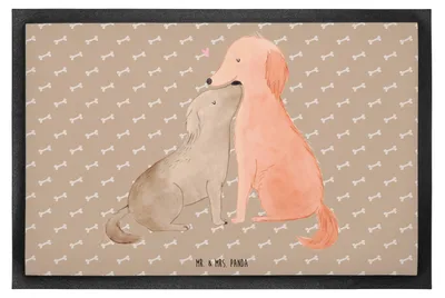 Produktbild von Mr. & Mrs. Panda fußmatte Hunde Liebe 50 x 75 cm - Hundeglück - Geschenk, Vertrauen, Sprüche, Bodenvorleger, Hund, teppichmatte, Eingangsmatte, Schmutzfangmatte, Herz