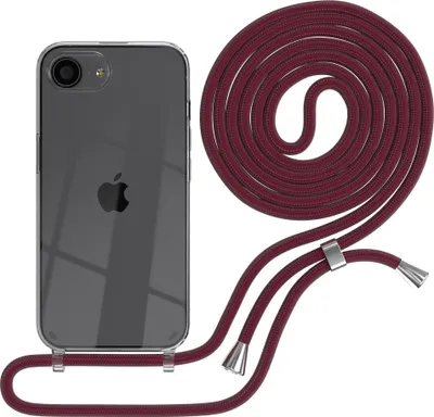 Produktbild von EAZY CASE Handykette mit Hülle für Apple iPhone 16e Backcover Handykette, zum Umhängen in Rot