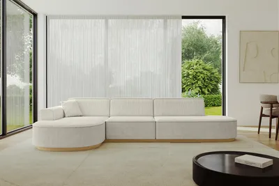 Produktbild von ALTDECOR Ecksofa in L-Form MARI-L2-v2 - 328x171x83 cm Cremeweiß - Corner Sofa Bett Eckcouch Couch Wohnlandschaft Cauchsofa