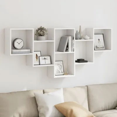 Productafbeelding van Maison Exclusive - Wandplank, wit, 159x18x66 cm, houtvezel