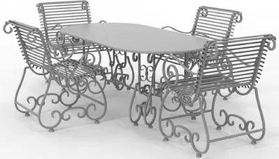 Produktbild von Casa Padrino Jugendstil Schmiedeeisen Gartenmöbel Set - Verschiedene Farben - 1 Ovaler Gartentisch & 4 Gartenstühle mit Armlehnen - Jugendstil Schmiedeeisen Garten & Terrassen Möbel