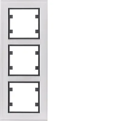 Produktbild von HAGER lumina passion Dreifachrahmen vertikal Glas weiß WL9130