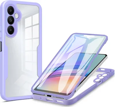 Produktbild von 360° transparente Hülle für Samsung Galaxy S22 Ultra Display, vollständiger Schutz, Farbe:Lila
