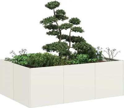 Zdjęcie produktu dla Maison Exclusive – donica ogrodowa biała 120 x 80 x 40 cm stalowa