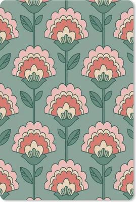 Produktbild von MuchoWow® Mauspad Mousepad Blumen - Retro - Muster 18x27 cm - Mousepads - Maus Mat - Pad - Mausunterlage