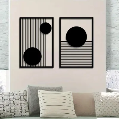 Immagine prodotto di Set di 2 decorazioni murali astratte in metallo
