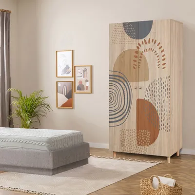 Produktbild von Skye Decor, Lidya 2 -975, Kleiderschrank, Sonomo, 100 % MELAMINBESCHICHTETE SPANPLATTEN, 90 x 52 x 192 cm