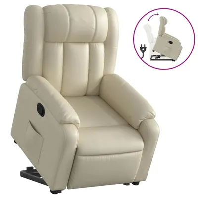 Produktbild von vidaXL Relaxsessel mit Aufstehhilfe Creme Kunstleder