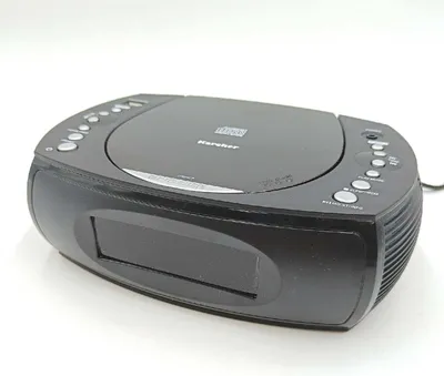 Produktbild von Karcher UR 1308 - Radiowecker mit CD-Player und Radio (UKW), Wecker mit zwei einstellbaren Weckzeiten, Sleep Timer, dimmbares Display, Uhrenradio, USB-Ladefunktion, schwarzes