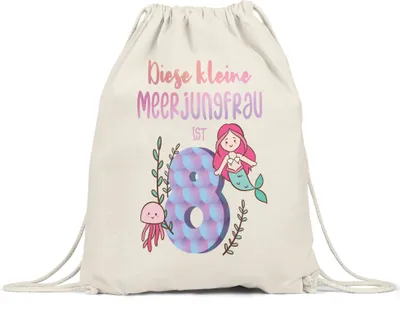 Produktbild von Diese Kleine Meerjungfrau Ist 8 Turnbeutel Gymsack Geburtstagsgeschenk 8. Geburtstag Süßes Motiv