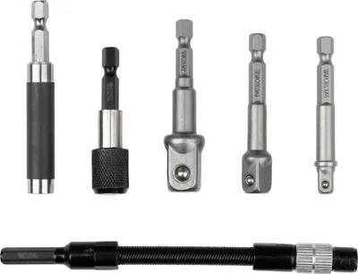Produktbild von Adapter-Set für Schrauber, 6-tlg., mit flexibler Verlängerung