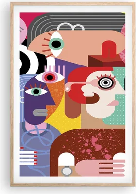 Produktbild von Gerahmtes Poster - Rahmen in heller Eiche - Abstraktion modern - 61x91,5 cm - Wand Bild - Wanddeko - Wandbilder - Wandposter - Bilderrahmen - Bilder - Kunstdruck - Wandbild - P2NPA61x91-3624