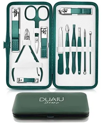 Zdjęcie produktu dla Obcinaczki do paznokci zestaw 12 szt stal nierdzewna etui skórzane manicure