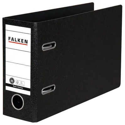 Produktbild von Falken Ordner S80 11285905 DIN A5 quer 80mm Hartpappe schwarz