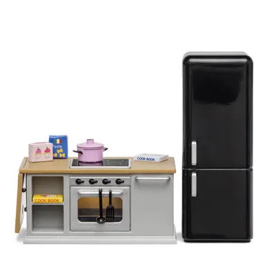 Image de Lundby set - Ilot de cuisine avec réfrigérateur
