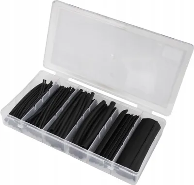 Produktbild von 100x Schrumpfschlauch Set schwarz KD10919 – Isolierschlauch für Kabel im Auto