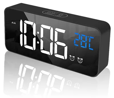 LED-Digitalwecker mit Doppelalarm, Schlummerfunktion, USB, 13 Töne
