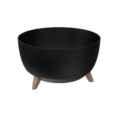 Image de Pot de fleur rond sur pieds 47 cm Noir