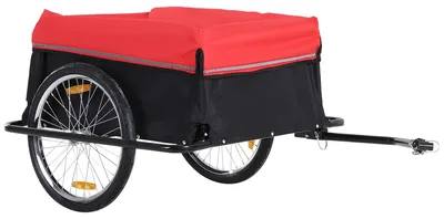 Obrázok produktu pre Bicykel na prepravu – Vozík na prepravu – Vozík na batožinu – Skladací príves – Oceľový rám – 140 x 88 x 60 cm – Maximálna nosnosť 40 kg
