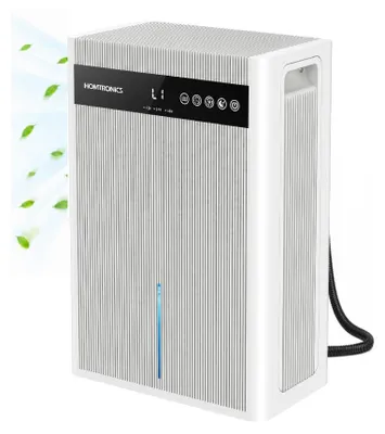 Imagen del producto de Deshumidificador eléctrico, con capacidad de 3 litros, luces de 7 colores, función de temporizador, ideal para espacios habitables