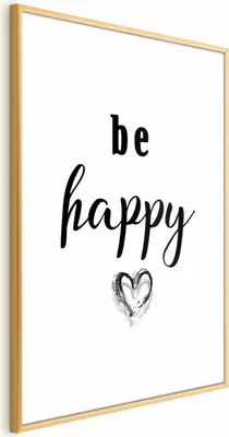 Produktbild von Posterpapier Poster - Be Happy 40x60 cm Text m-A-0795-ao-a