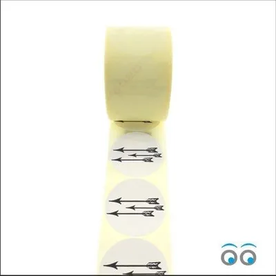 Produktbild von Runde Aufkleber "Pijl" (Pfeil), weiß/schwarz - 500 Stück