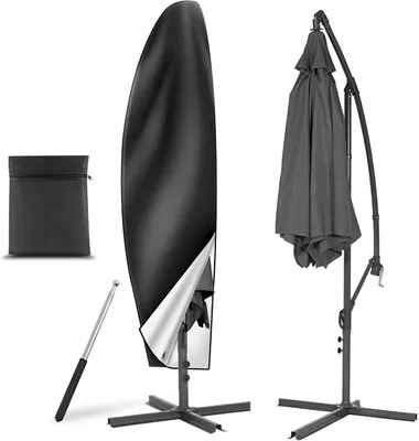 Image de Housse de parasol de jardin, 265 cm, tissu Oxford 210D, imperméable, protection UV