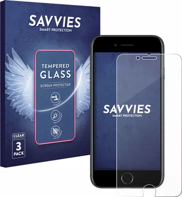 Produktbild von 3x Savvies Schutzglas für Apple iPhone 7 / 8 Displayschutz 9H Glas klar transparent