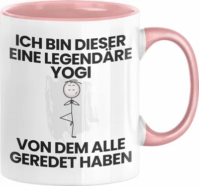 Produktbild von Yogi Geschenk Tasse Lustige Geschenkidee Geburtstag für Yogi Ich Bin Dieser Legendäre Yogi Von Dem Alle Geredet Haben Kaffee-Becher (Rosa)