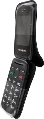 Produktbild von caseroxx Ledertasche mit Gürtelclip kompatibel mit Swisstone BBM 615 aus Echtleder, Tasche mit Gürtelclip und Sichtfenster