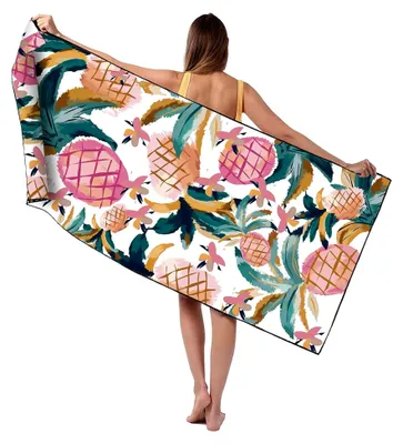 Produktbild von Strandtuch, 80 x 180 cm, Extra großes Mikrofaser Strandtuch für Erwachsene, Doppelseitiges, Sandfreies und Schnelltrocknendes Handtuch für den Strand
