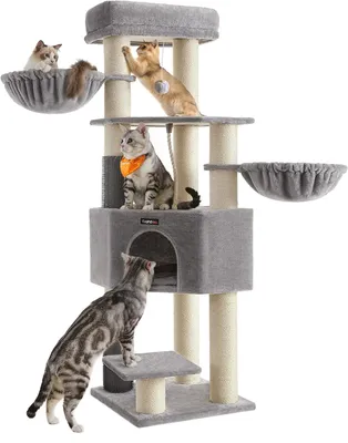 Image de Arbre à chat - Meuble pour chats - Maison pour chats - Griffoir pour chats - Adapté aux grands chats