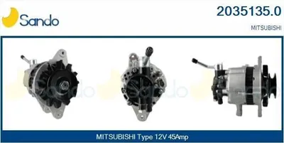 Produktbild von SANDO 2035135.0 Lichtmaschine Generator LiMa 45A 12V für MITSUBISHI PAJERO I Canvas Top (L04G) L 200 (K3T, K2T, K1T, K0T) L 300 / Delica II Bus