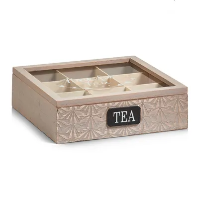Produktbild von Zeller Teebeutelbox, MDF, 24 x 24 x 7 cm, 15115