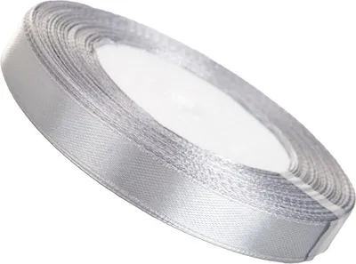 Produktbild von Dekolo Satin Schleife Hochzeit Satinband Geschenkband Schleifenband Geburtstag Deko 12mm x 32m Rolle Silber