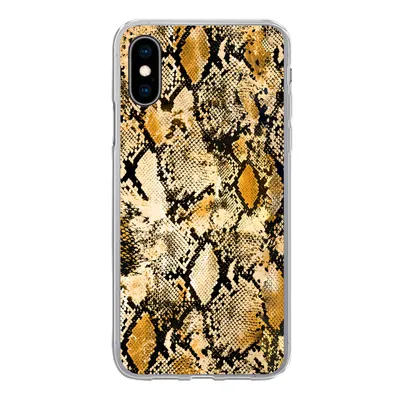 Produktbild von MuchoWow® Handyhülle Schutzhülle Hülle für iPhone X Tiermuster - Schlange - Gold - Schwarz Silikon Softcase Handy Hülle - Handyhülle
