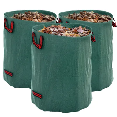 Produktbild von Outsunny Gartensack 3x300L wasserdicht Gartenabfallsack mit Griffe, Laubsack