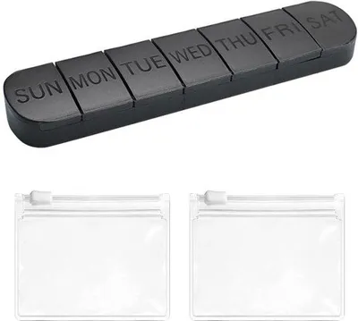 Obrázok produktu pre Liekárenská taška z plastu, 7 priehradiek, prepravná priehradka, priehľadná, rozmer 21,9 x 5,3 x 2,3 cm