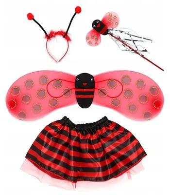 Produktbild von del-sol Marienkäfer Kostüm Kinder Fasching Mädchen 3-10 Jahre